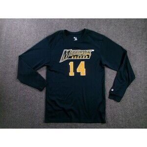Badger Shirt Mens S Merrimack College Soccer 14 Navy Long Sleeve Polyester